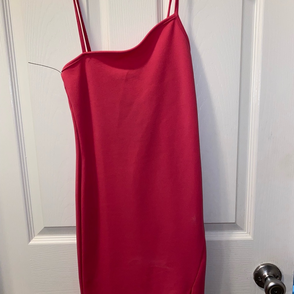 Elegant Red Spaghetti Strap Dress
